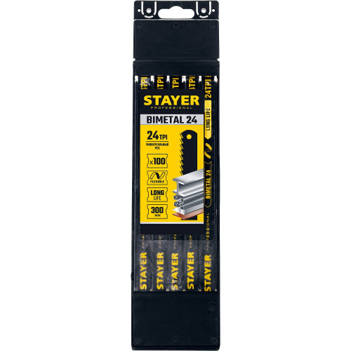 STAYER Bimetal-24, 24 TPI, 300 мм, 1 шт, биметаллическое полотно по металлу, Professional (15932-24)