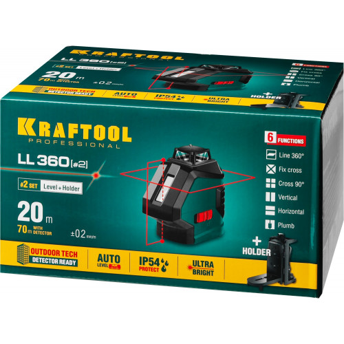 KRAFTOOL LL360 #2, лазерный нивелир (34645-2)