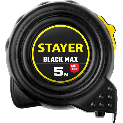 STAYER BlackMax, 5 м х 25 мм, рулетка с двумя фиксаторами, Professional (3410-05-25)