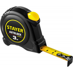 STAYER AutoLock, 3 м х 16 мм, рулетка с автостопом (2-34126-03-16)