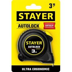 STAYER AutoLock, 3 м х 16 мм, рулетка с автостопом (2-34126-03-16)