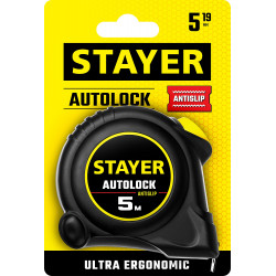 STAYER AutoLock, 5 м х 19 мм, рулетка с автостопом (2-34126-05-19)