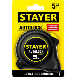 STAYER AutoLock, 5 м х 25 мм, рулетка с автостопом (2-34126-05-25)