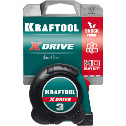 KRAFTOOL X-Drive, 3 м х 19 мм, рулетка (34122-03-19)