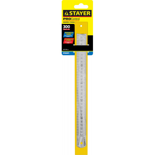 STAYER длина 0.3 м, нержавеющая линейка, Professional (3427-030)