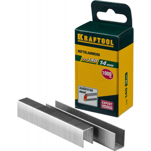 KRAFTOOL тип 140 (G/11/57) 14 мм, 1000 шт, калибр 20GA, скобы для степлера (31680-14)