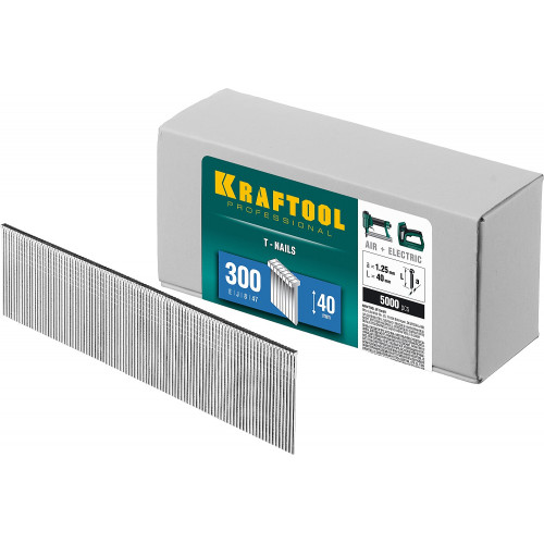 KRAFTOOL тип 18GA (47/300/F) 40 мм, 5000 шт, гвозди для нейлера (31785-40)