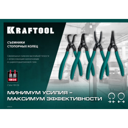 KRAFTOOL 180 мм, прямые губки, внешний, съемник стопорных колец (22812-3)