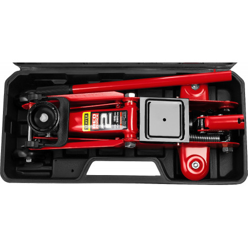 STAYER R-22 RED FORCE, в кейсе, 2 т, 125 - 320 мм, подкатной домкрат для легковых а/м, Professional (43152-2-K)