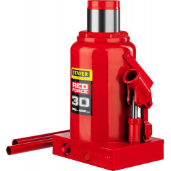 STAYER RED FORCE, 30 т, 285 - 465 мм, бутылочный гидравлический домкрат, Professional (43160-30)