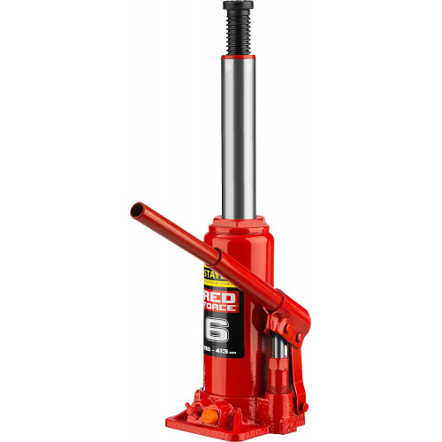 STAYER RED FORCE, в кейсе, 6 т, 216 - 413 мм, бутылочный гидравлический домкрат, Professional (43160-6-K)