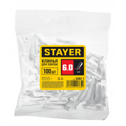 STAYER 6 мм, 100 шт, малые клинья для плитки (3382-1)