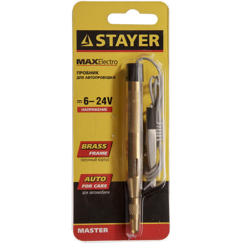 STAYER MAXElectro, 6 - 24 В, 110 мм, электрический пробник для автопроводки (2574)