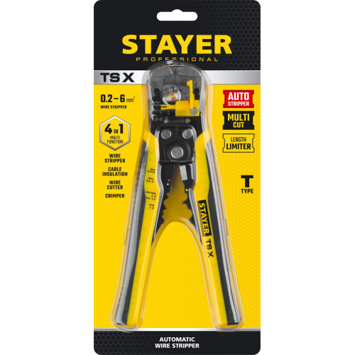 STAYER TS-X, 0.2 - 6 мм2, автоматический многофункциональный стриппер, Professional (22655)