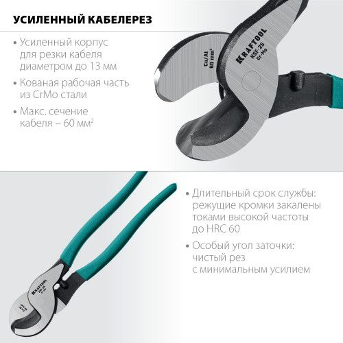 KRAFTOOL KSF-25, усиленный, кабелерез (23334-25)