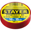 STAYER PROTECT-10, 15 мм х 10 м, 5 000 В, красная, изолента ПВХ, Professional (12292-R)