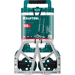 KRAFTOOL ATLANT, до 120кг, каркас и платформа из алюминия, платформа 48.5х35см, колеса d18см, вес 6.9кг, складная хозяйственная тележка (38751-120)