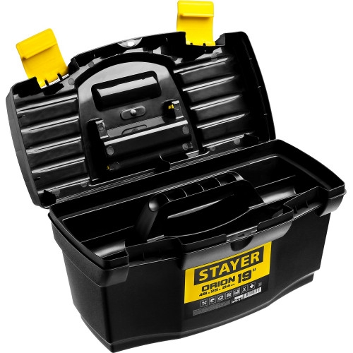 STAYER ORION-19, 480 х 250 х 240 мм, (19″), пластиковый ящик для инструментов (38110-18)