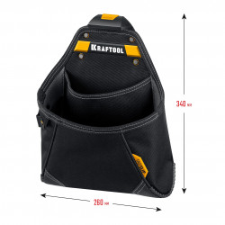 KRAFTOOL KP-12 с быстросъёмным креплением FastClip, 12 карманов и петель, 260 х 340 мм, поясная сумка (38774)