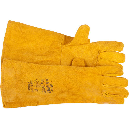 STAYER PROFI 400 мм, XL (10), с подкладкой, спилковые, для сварки и тяжелых механических работ, термостойкие краги, Professional (11333-XL)