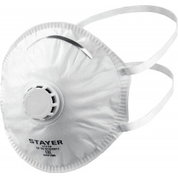 STAYER KV-80, класс защиты FFP1, коническая, фильтрующая полумаска с клапаном выдоха (11110)