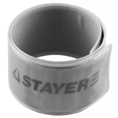 STAYER серый, светоотражающий, самофиксирующийся браслет (11630-G)