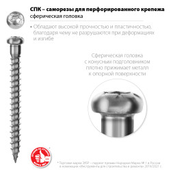 ЗУБР СПК, 40 х 5 мм, TX20, цинк, 200 шт, саморез для перфорированного крепежа, Профессионал (30061-50-40)