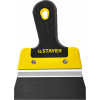 STAYER PROFlat, 150 мм, усиленная алюминиевая направляющая, двухкомпонентная ручка, анодированный, фасадный шпатель, Professional (10045-15)