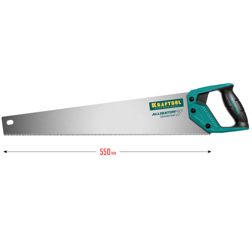 KRAFTOOL Alligator Universal 7, 550 мм, 7 TPI, 3D зуб, универсальная ножовка (15004-55)