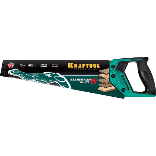 KRAFTOOL Alligator Black 11, 400 мм, ножовка для точного реза (15205-40)