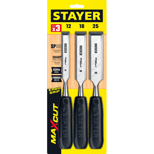 STAYER Max-Cut, 3 предм., набор стамесок (1820-H3)