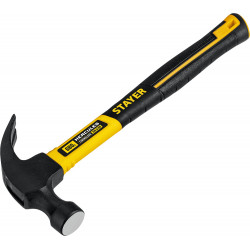 STAYER Fiberglass, 680 г, с фиберглассовой рукояткой, столярный молоток-гвоздодёр, Professional (2026)