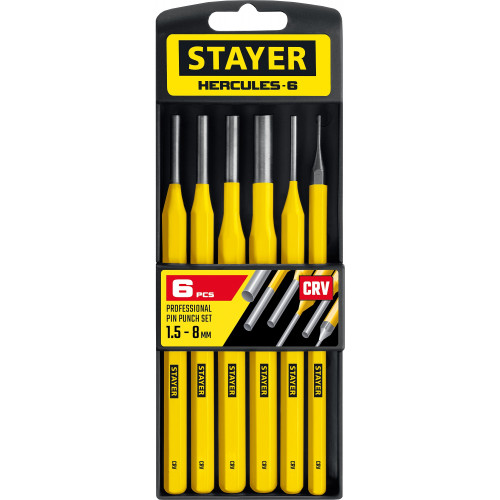 STAYER Hercules, 6 предметов, набор выколоток в пластиковом держателе, Professional (21077-H6)