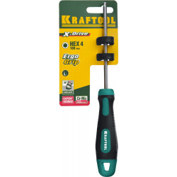 KRAFTOOL Х-Drive, Hex4 x 100, отвертка (250075-4-100)