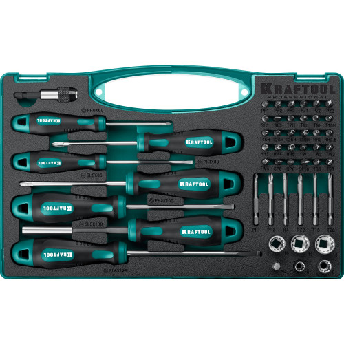 KRAFTOOL X-Drive 50, 50 предм., набор отверток и насадок (25815)