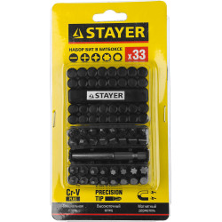 STAYER 33 шт, набор бит с магнитным адаптером (26085-H33)