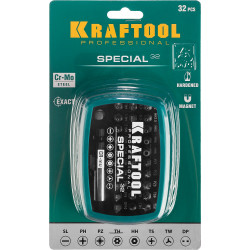 KRAFTOOL Special-32, с адаптером 32 шт, набор специальных бит (2610-H32)