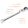 ЗУБР 10 мм, шарнирный трещоточный гаечный ключ, Профессионал (27101-10)