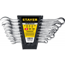 STAYER HERCULES, 8 шт, 8 - 19 мм, набор комбинированных гаечных ключей, Professional (27085-H8)