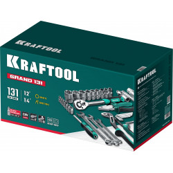 KRAFTOOL GRAND-131, 131 предм., (1/2″+1/4″), универсальный набор инструмента (27978-H131)