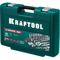 KRAFTOOL X-Drive 82, 82 предм., (1/2″+1/4″), универсальный набор инструмента (27887-H82)