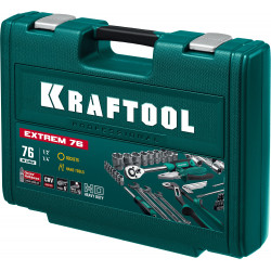 KRAFTOOL EXTREM-76, 76 предм., (1/2″+3/8″+1/4″), универсальный набор инструмента (27889-H76)