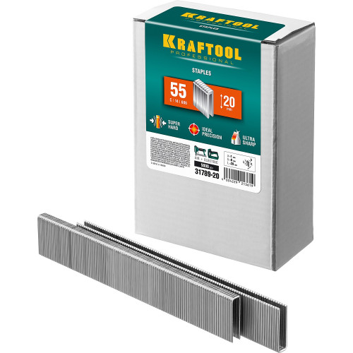 KRAFTOOL тип 18GA (55/90/C) 20 мм, 5000 шт, скобы для степлера (31789-20)