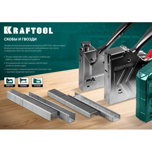 KRAFTOOL тип 18GA (55/90/C) 20 мм, 5000 шт, скобы для степлера (31789-20)