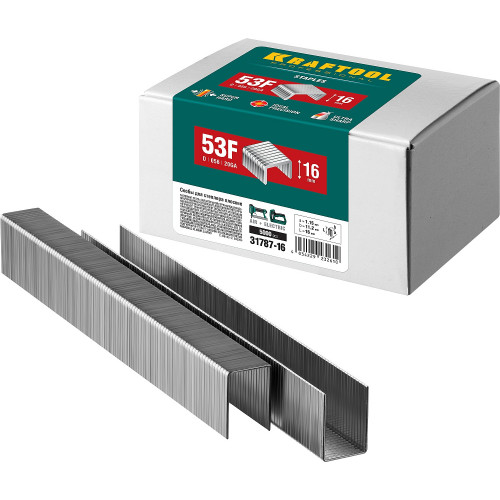 KRAFTOOL тип 20GA (53F/D/056) 16 мм, 5000 шт, скобы для степлера (31787-16)
