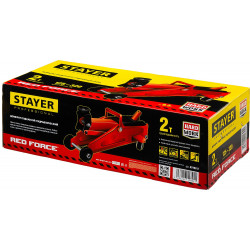 STAYER R-22 RED FORCE, 2 т, 125 - 320 мм, подкатной домкрат для легковых а/м, Professional (43152-2)