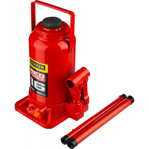 STAYER RED FORCE, 16 т, 230 - 460 мм, бутылочный гидравлический домкрат, Professional (43160-16)