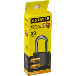 STAYER 38 мм, удлиненная дужка, навесной замок (37160-38-1)
