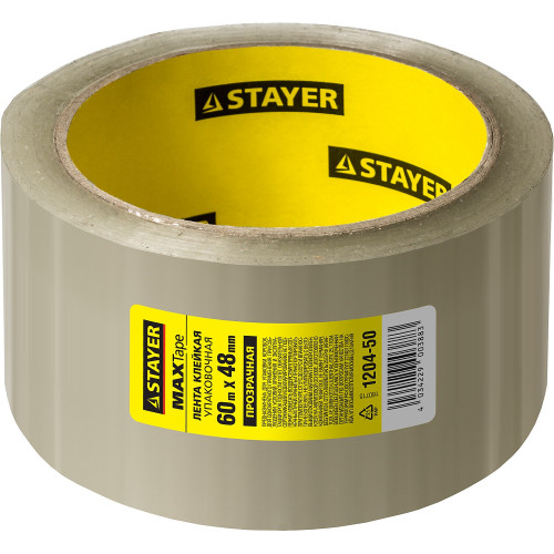 STAYER Max Tape, 48 мм, 60 м, 45 мкм, прозрачная, клейкая лента (1204-50)