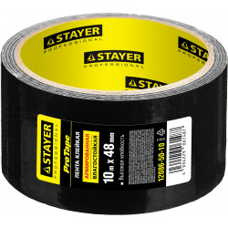 STAYER 48 мм, 10 м, черная, армированная лента, Professional (12086-50-10)